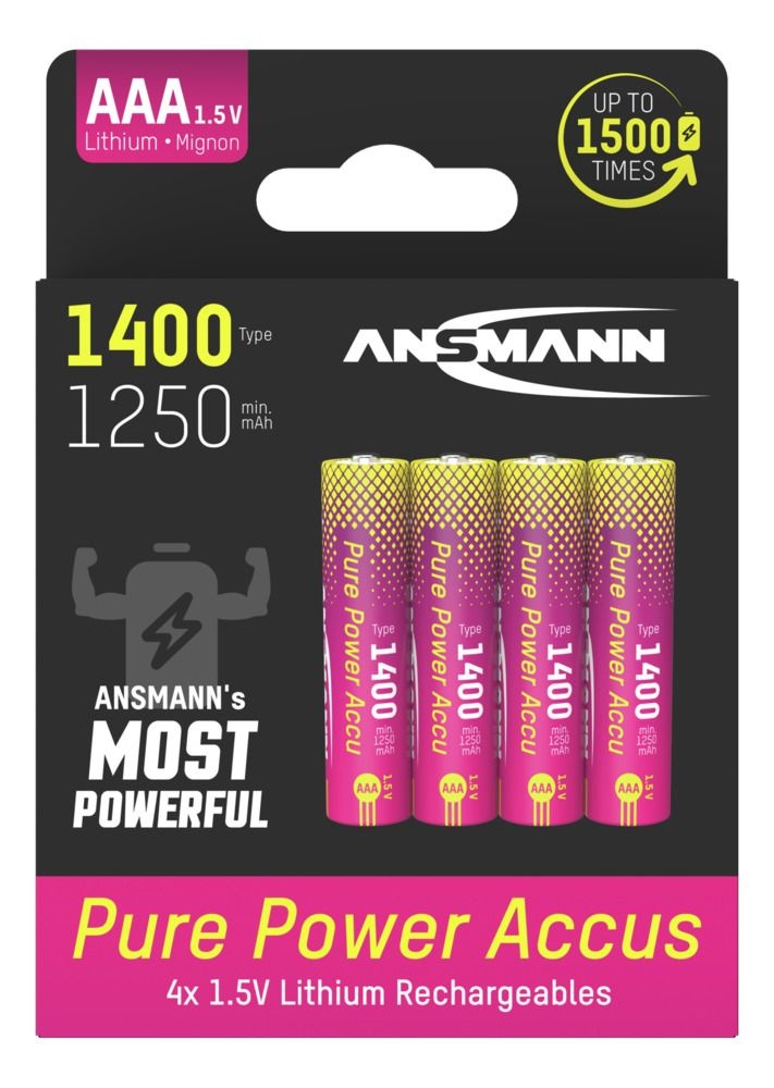 Ansmann Pure Power Li-Ion Oplaadbare AAA batterij type 1400
