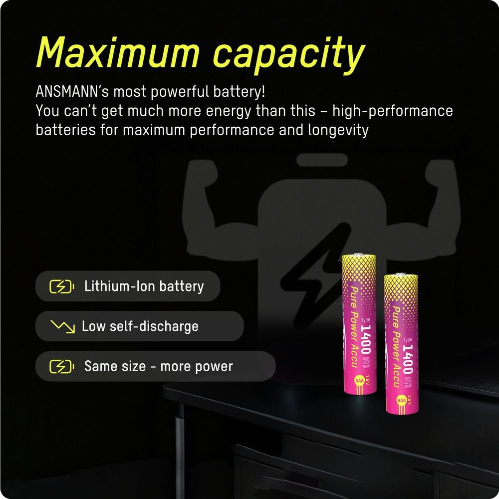 Ansmann Pure Power Li-Ion Oplaadbare AAA batterij type 1400