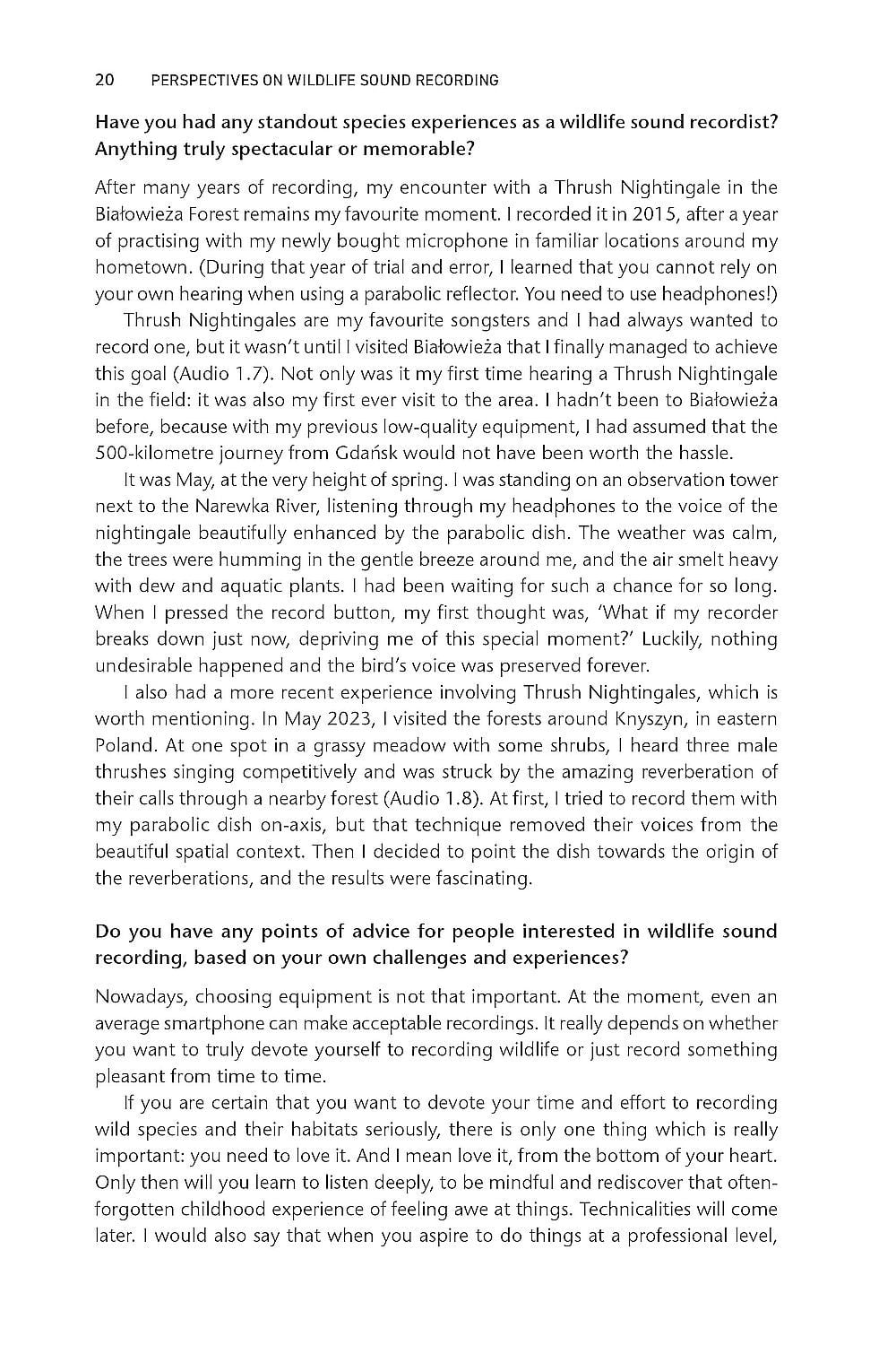 Perspectives on Wildlife Sound Recording - An Overview of Modern Practice