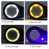 Lupe Triplet 30x mit LED- und UV-Beleuchtung USB