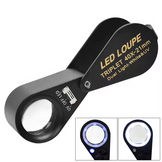 Lupe Triplet 40x mit LED- und UV-Beleuchtung