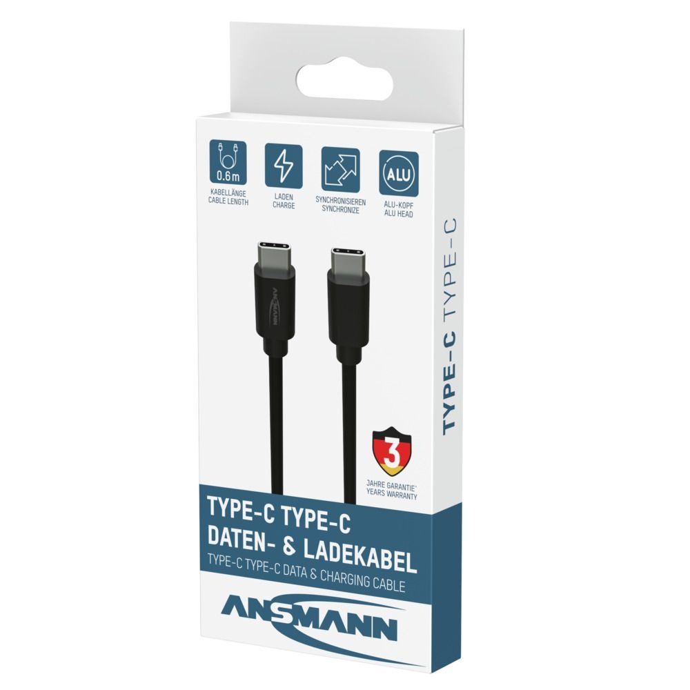 Ansmann USB C - USB C kabel 0,6 m