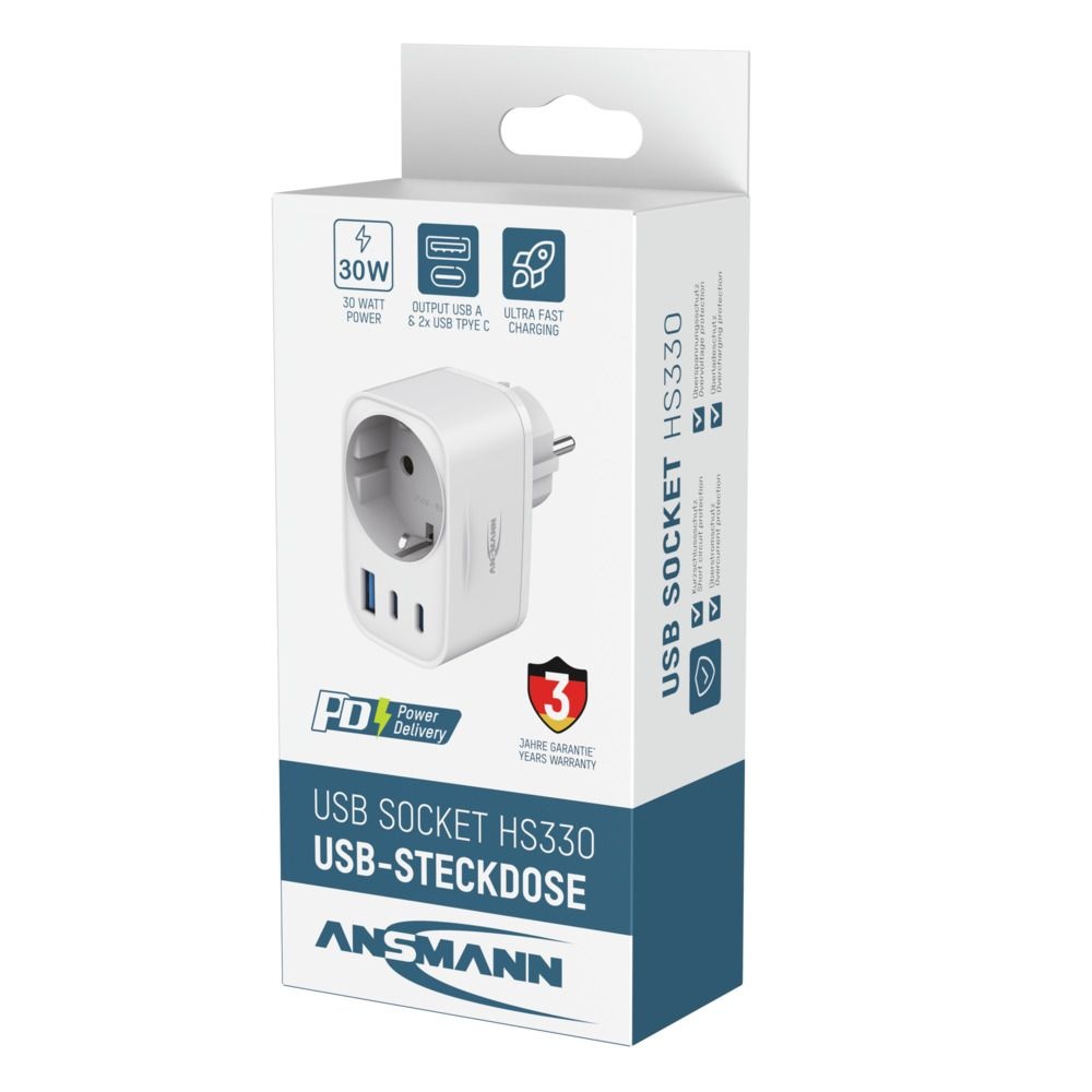 Ansmann USB Stopcontactadapter HS330