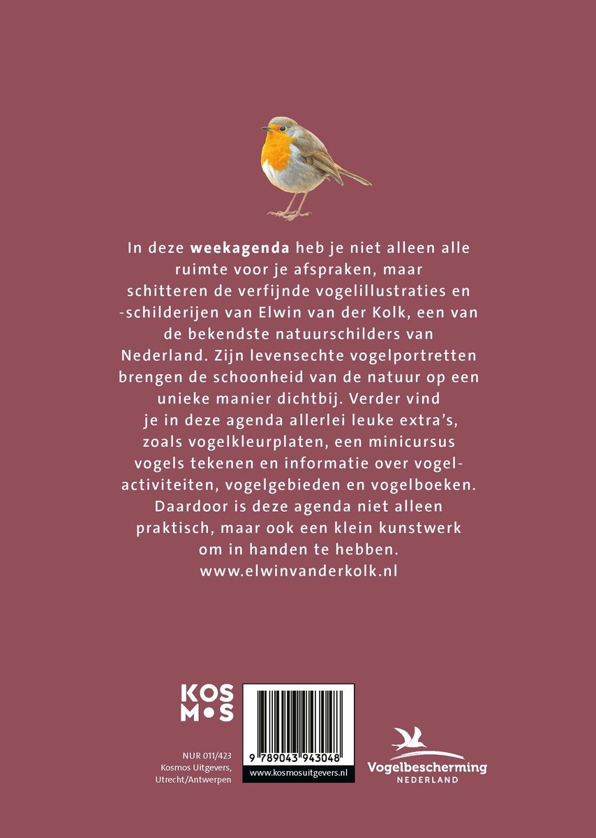 Vogelagenda 2027 - Illustraties van Elwin van der Kolk