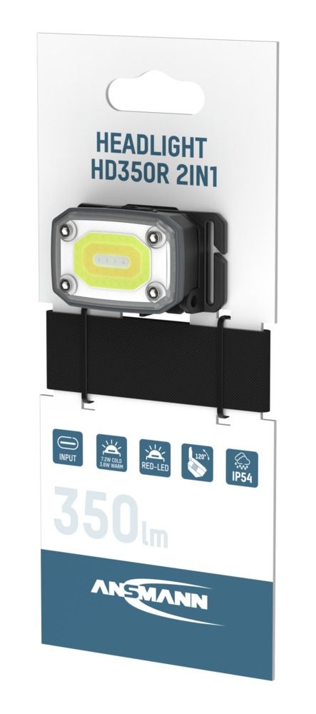 Ansmann Oplaadbare Hoofdlamp HD350R 2-in-1
