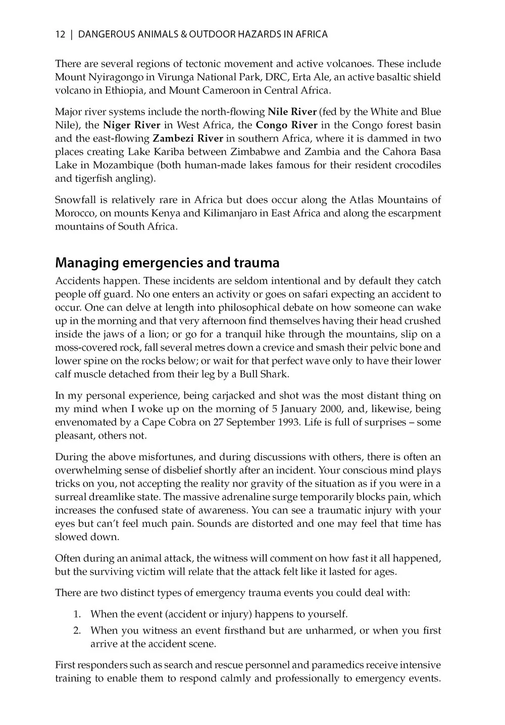 Dangerous Animals & Outdoor Hazards in Africa - Assessing Risk, Managing Human–Wildlife Conflict and Responding to Life-Threatening Situations in Remote Locations