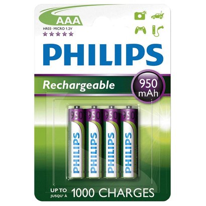 AAA oplaadbare batterijen Philips 950 mAh