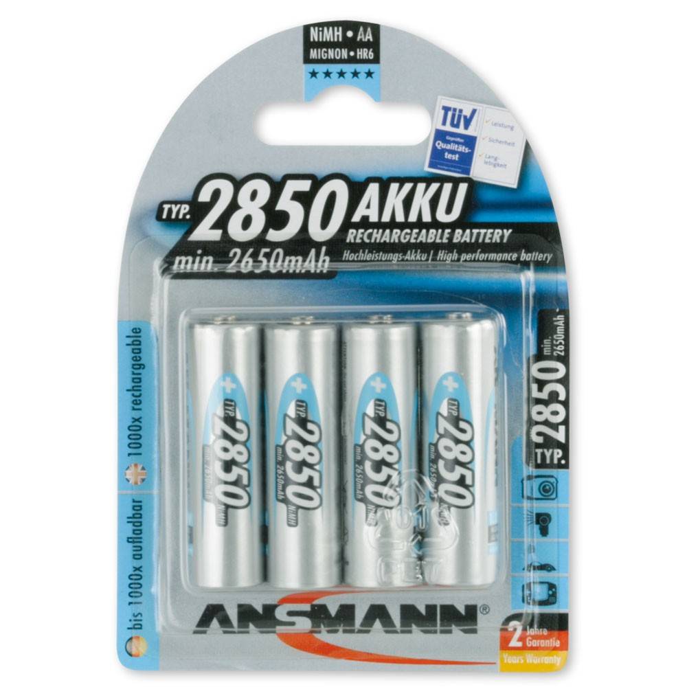 Ansmann NiMH AA batterijen 2850 mAh hoogste - Batterijenstunter.nl