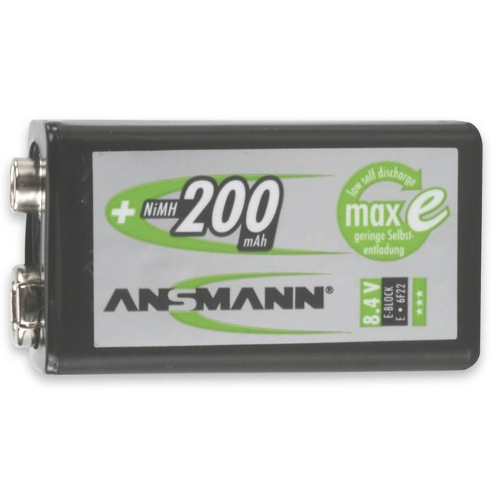 Ansmann oplaadbare 9V batterij 200mAh