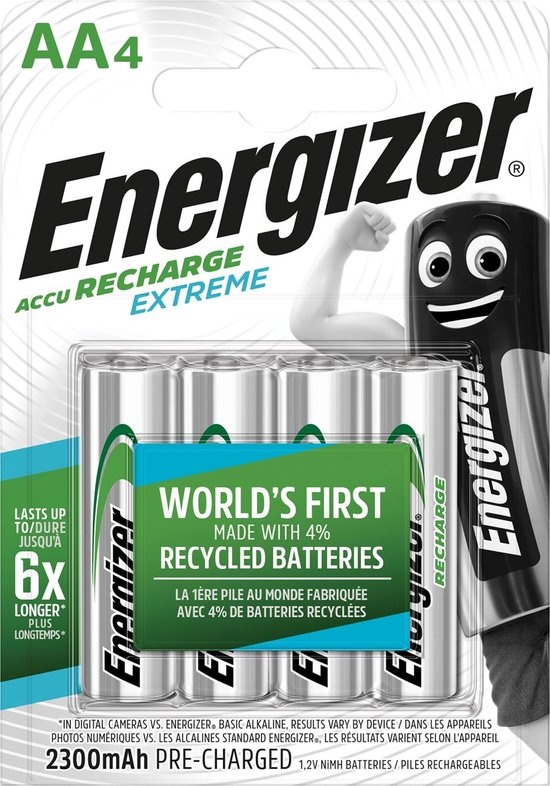 straf gebaar mager AA oplaadbare batterijen Energizer 2300 mAh - Batterijenstunter.nl