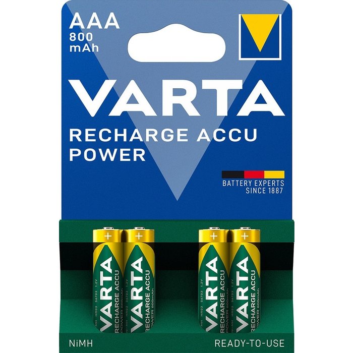 knop Cirkel club Varta oplaadbare AAA batterijen 800mAh 4 stuks - Batterijenstunter.nl