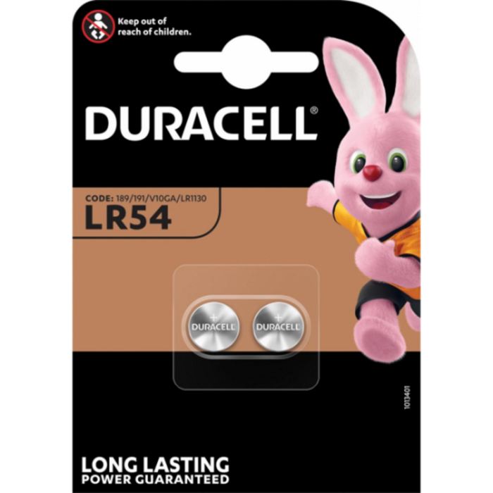 LR54 / AG10 Duracell knoopcel batterij 2 stuks