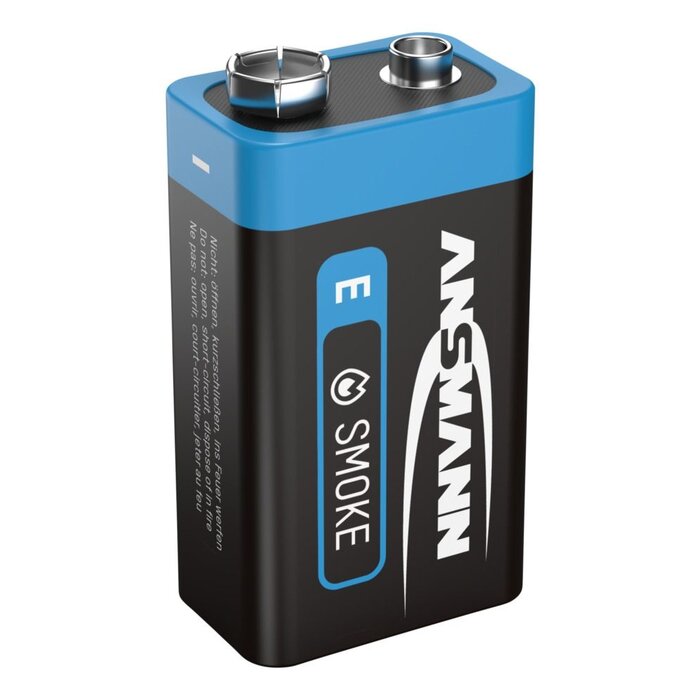 Ansmann lithium 9V batterij voor rookmelder
