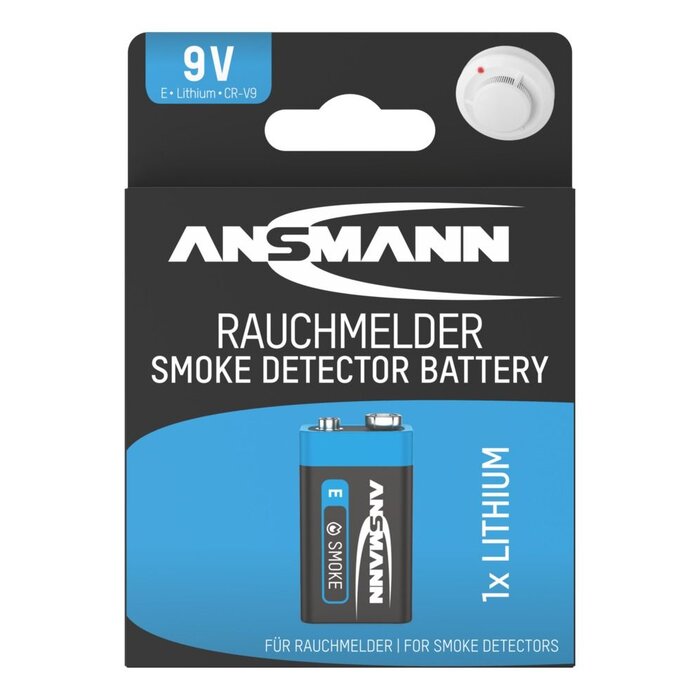 Ansmann lithium 9V batterij voor rookmelder