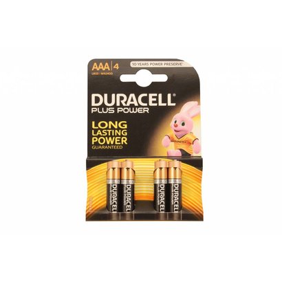 AAA alkaline batterijen Duracell plus blister 4 stuks