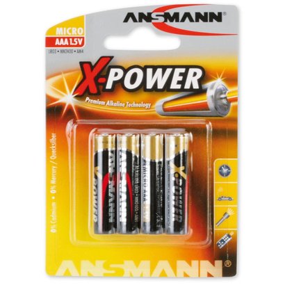 AAA batterijen Ansmann X-power blister 4 stuks
