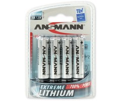 Inleg wastafel amateur Ansmann extreme lithium AA batterijen 4 stuks - Batterijenstunter.nl