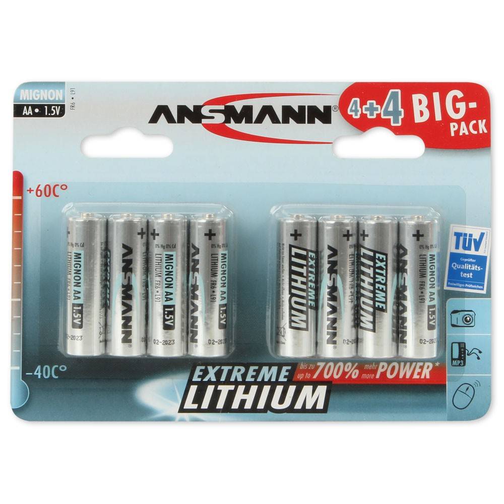 genoeg Stamboom Sortie Ansmann extreme lithium AA batterijen 8 stuks - Batterijenstunter.nl