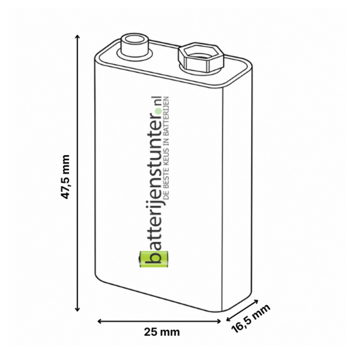 Energizer oplaadbare 9V batterij 175mAh