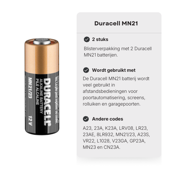 Duracell MN21 batterijen 2 stuks