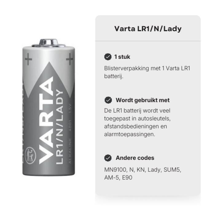 Varta LR1/N/Lady batterij