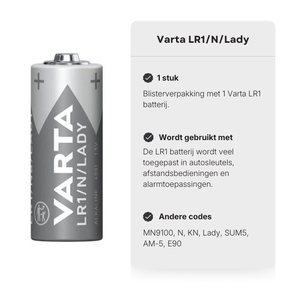 Varta LR1/N/Lady batterij