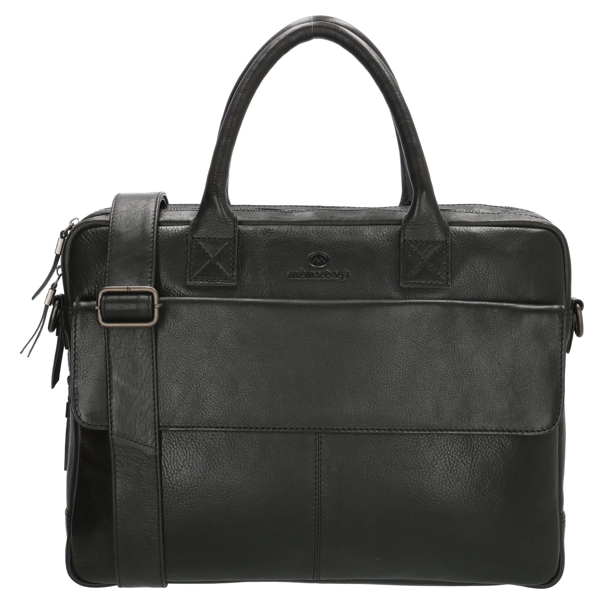 Micmacbags leren laptoptas Porto 15,6" zwart Micmacbags leren laptoptas Porto 15,6" zwart