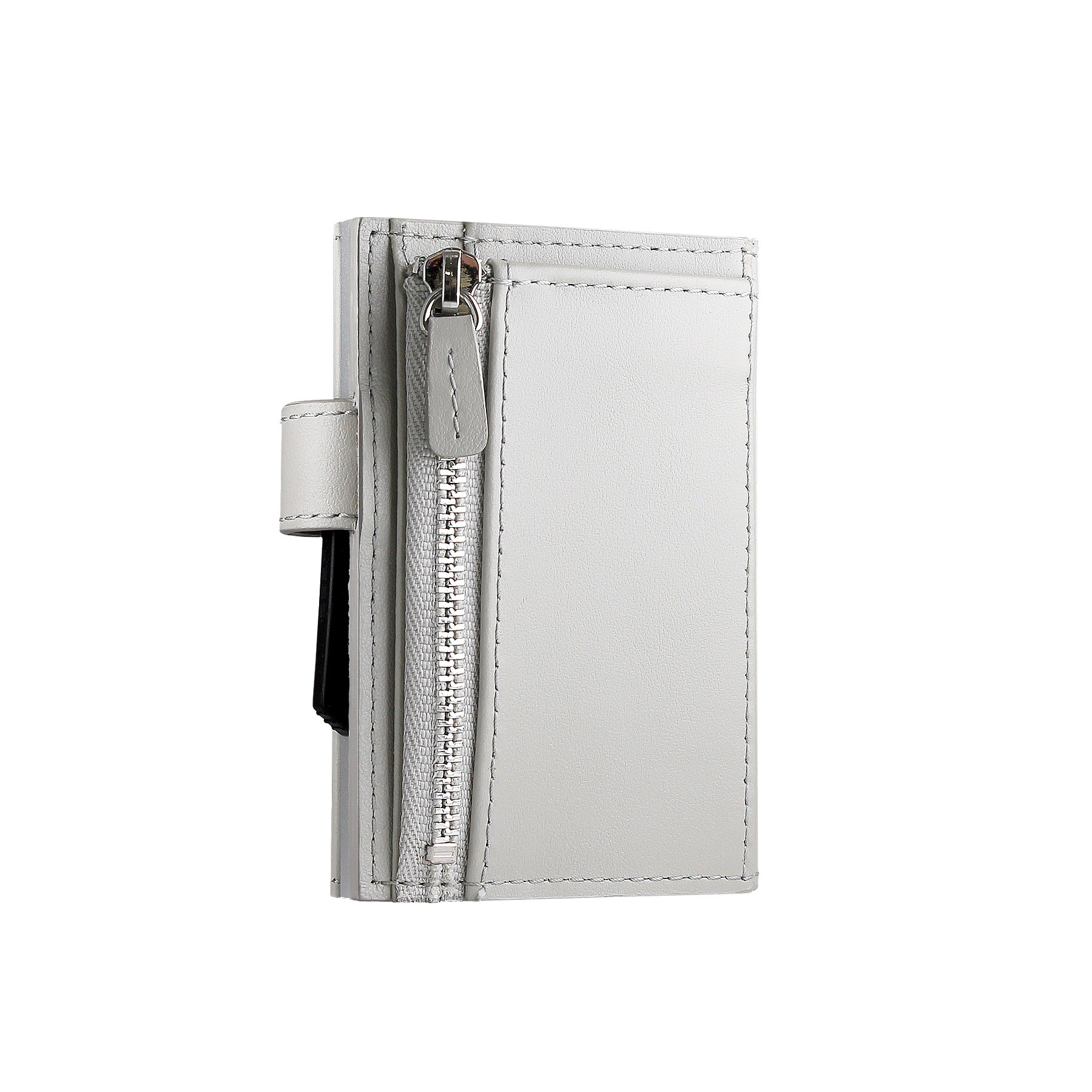 Ögon Designs Cascade Zipper Cardprotector met Muntgeldvak Zilver