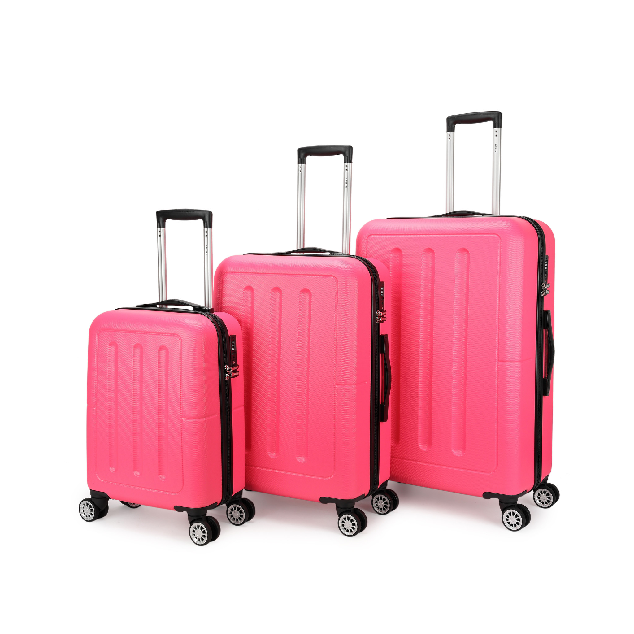 Decent Kofferset Neon fix roze