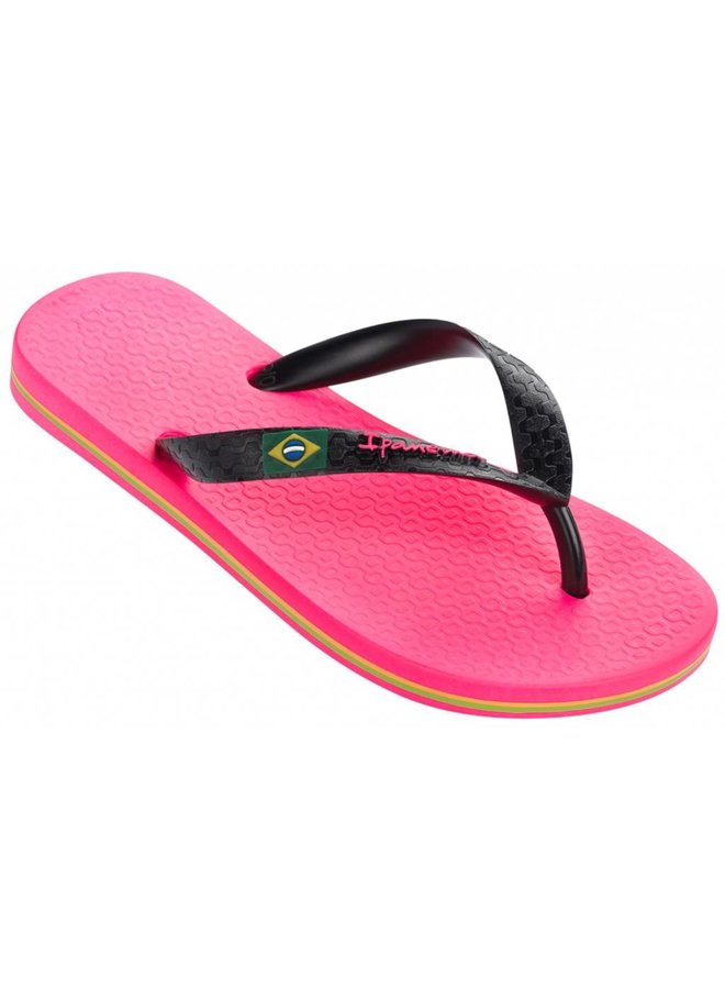 Classic Brasil roze zwart slippers meisjes