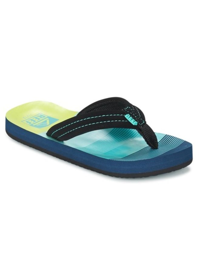 Reef Little AHI aqua green slippers kids