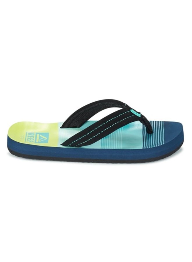 Reef Little AHI aqua green slippers kids