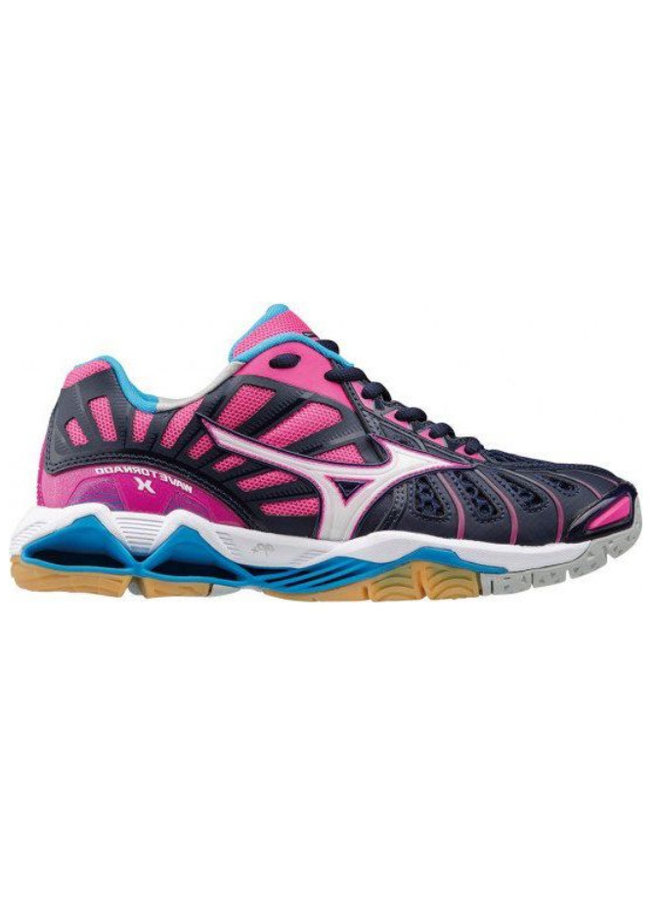 Mizuno Wave Tornado X roze blauw indoor schoenen dames