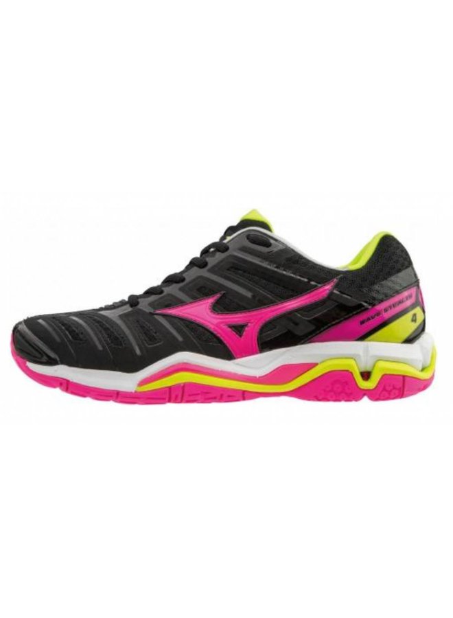 Mizuno Wave Stealth 4 zwart roze handbalschoenen dames