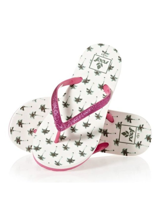 Reef Little Stargazer Prints wit palmbomen slippers meisjes