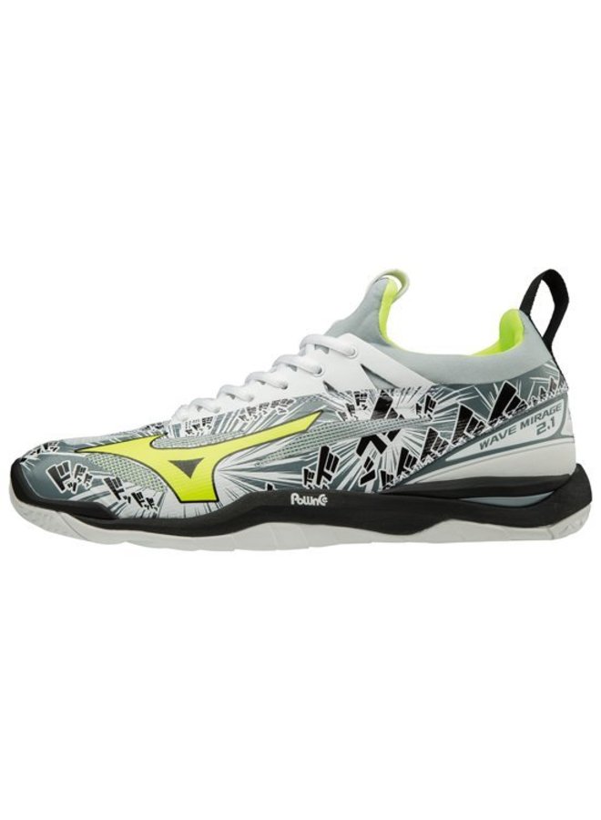 Mizuno Wave Mirage 2.1 wit geel handbalschoenen uni