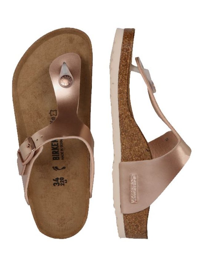Birkenstock Gizeh Electric Metallic koper narrow sandalen meisjes