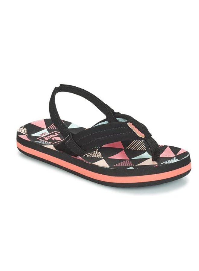 Little AHI Surf Flag zwart roze slippers baby's