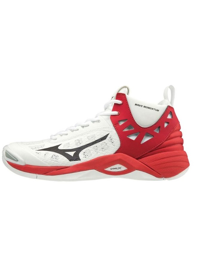 Mizuno Wave Momentum Mid wit rood volleybalschoenen unisex