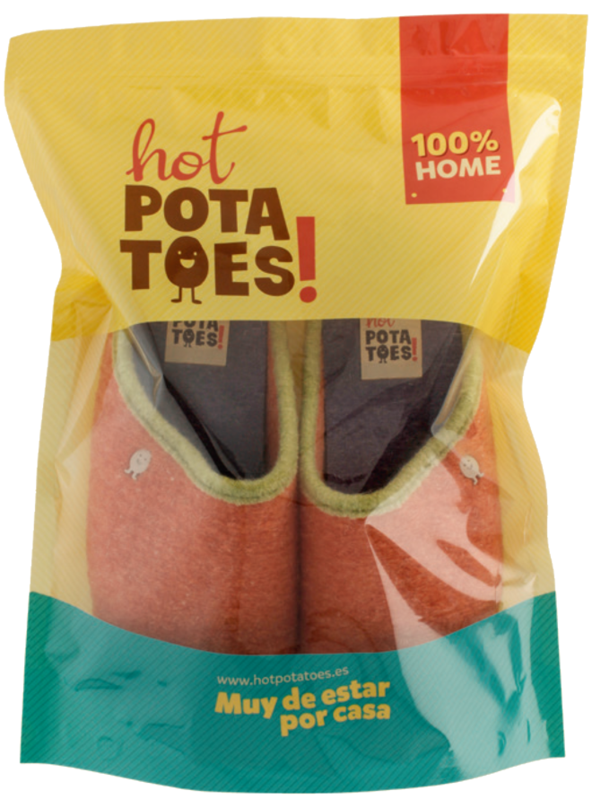 Hot Potatoes HP 57057 grijs geel pantoffels meisjes