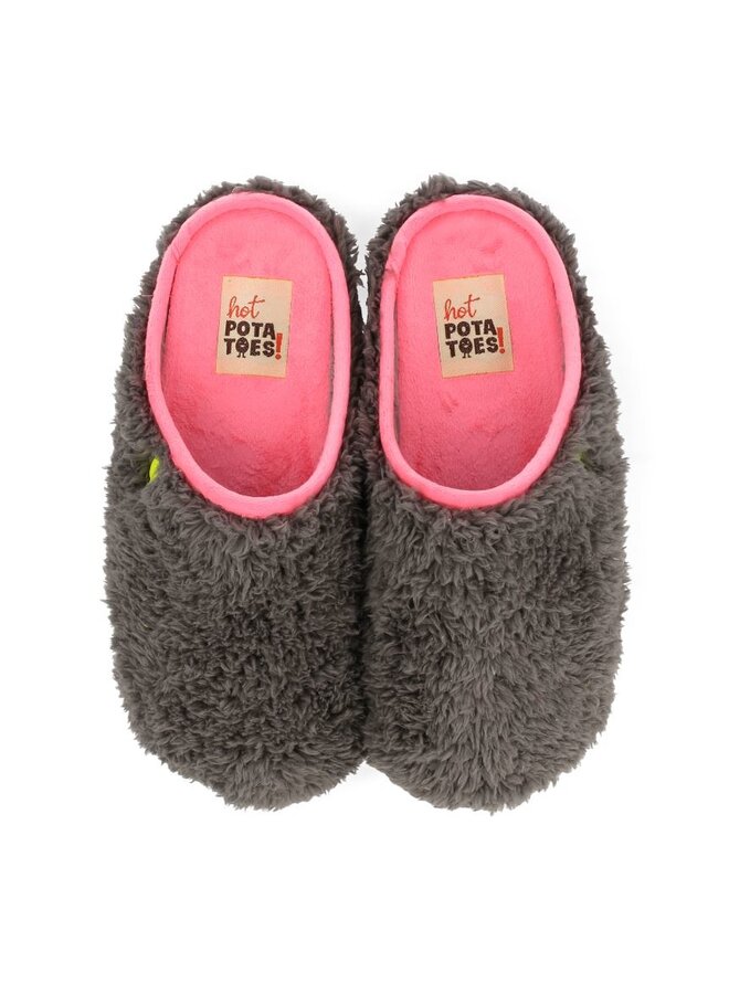 HP 57029-03 grijs roze pantoffels dames