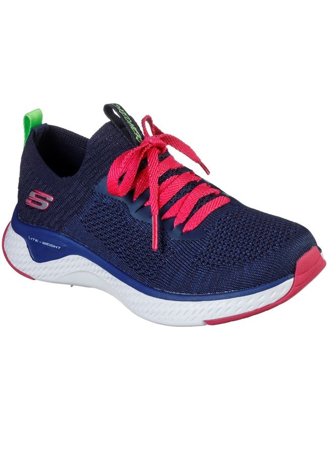 Skechers Solar Fuse ILY donkerblauw roze sneakers kids