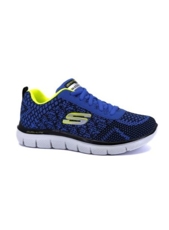 Skechers Flex Advantage 2.0 Golden Point blauw geel sneakers kids