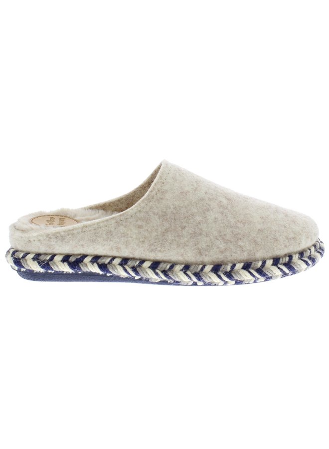 MIRI-FP  wolvilt ecru pantoffels unisex