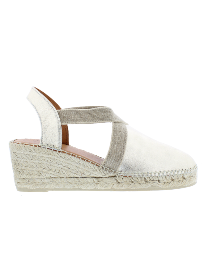 Toni Pons Tossa platinum leren espadrilles dames