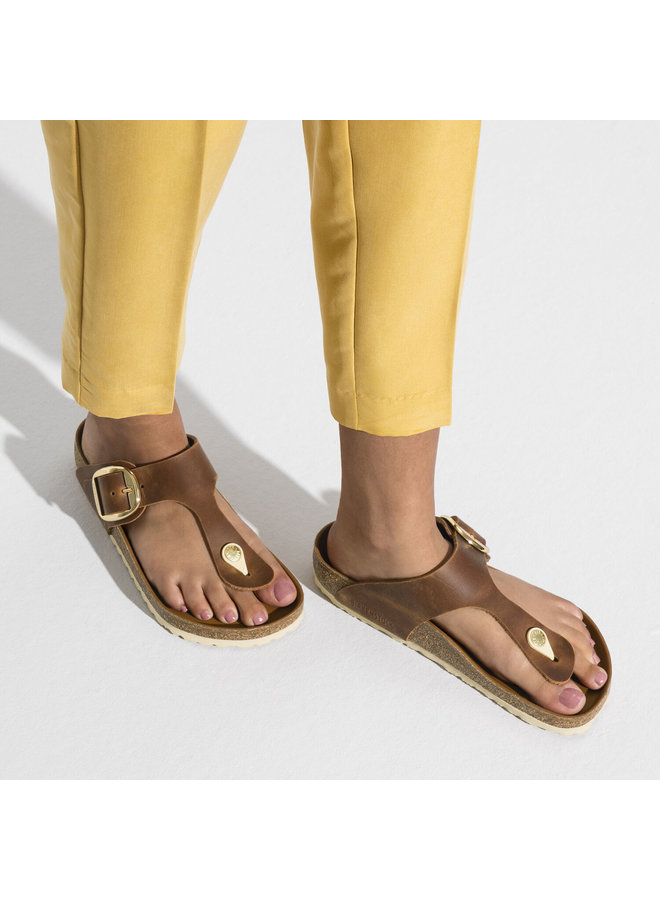 Birkenstock Gizeh Big Buckle cognac natuurleer regular dames