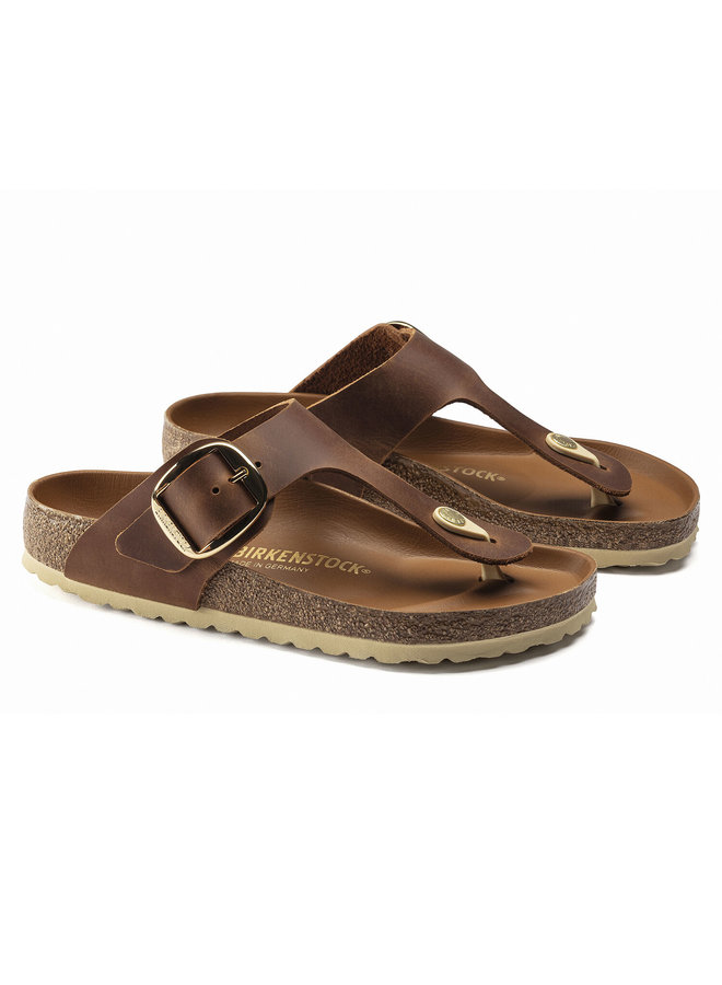 Birkenstock Gizeh Big Buckle cognac natuurleer regular dames