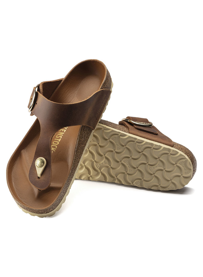 Birkenstock Gizeh Big Buckle cognac natuurleer regular dames