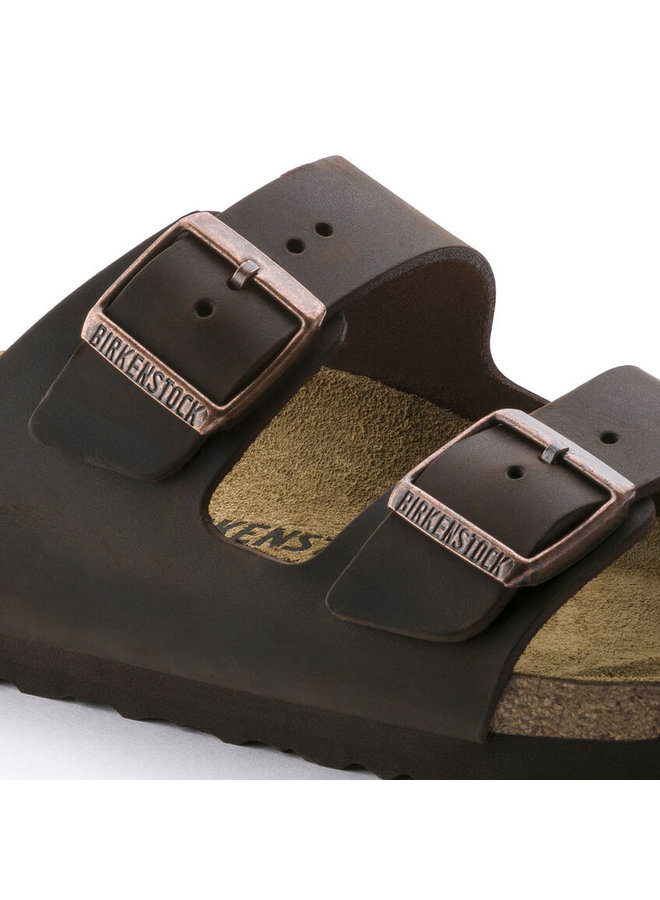 Birkenstock Arizona bruin geolied vetleer narrow sandalen uni (s)