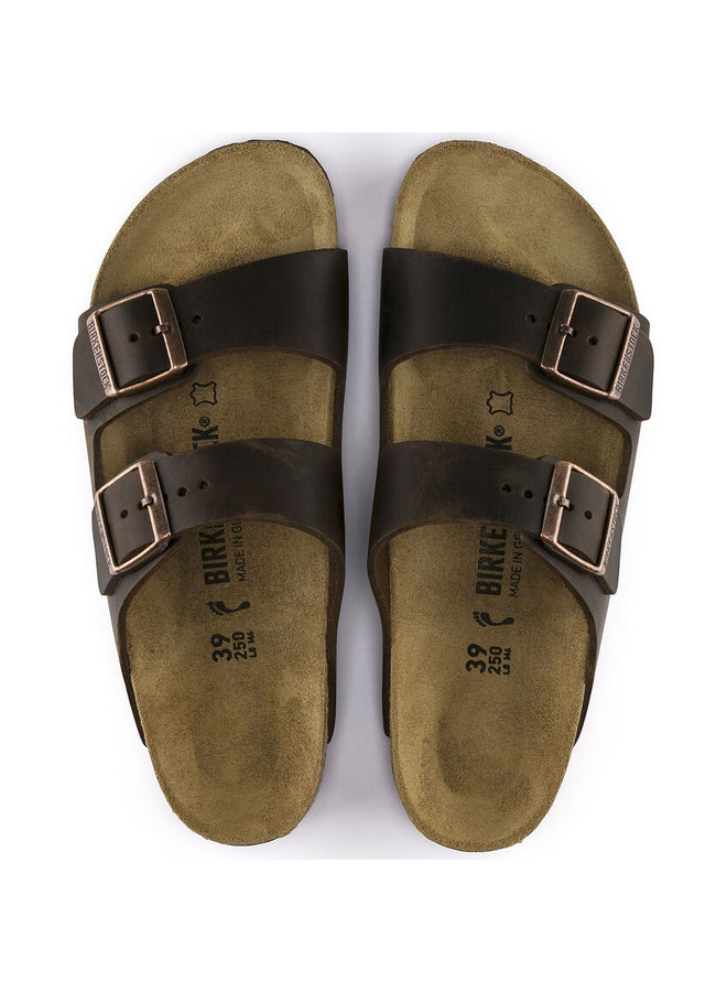 Birkenstock Arizona bruin geolied vetleer regular sandalen uni (s)
